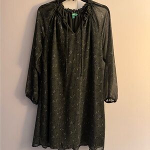 Dip Black and Green Dress